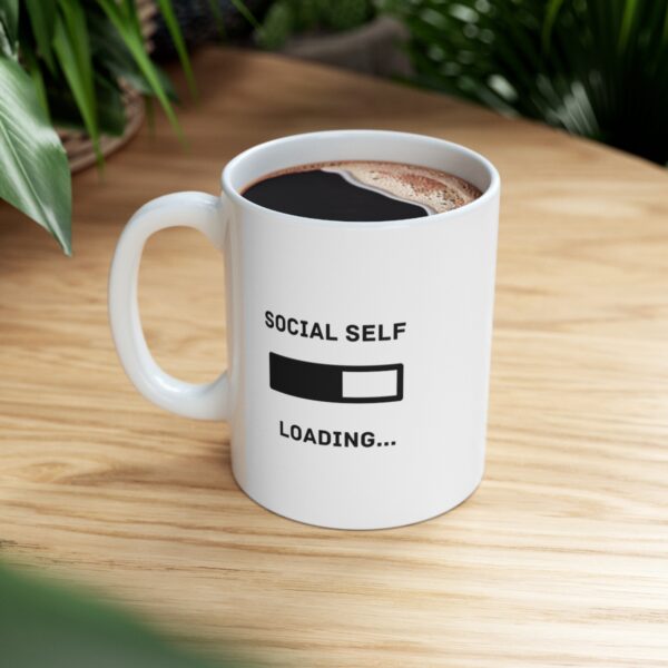 Elevate your coffee break to the next level with our "Social Self Loading" 11 oz Coffee Mug - Image 7