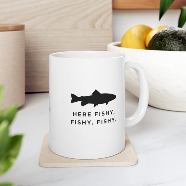 11 oz Fishing Enthusiast's Coffee Mug - Here Fishy, Fishy, Fishy! - Image 4