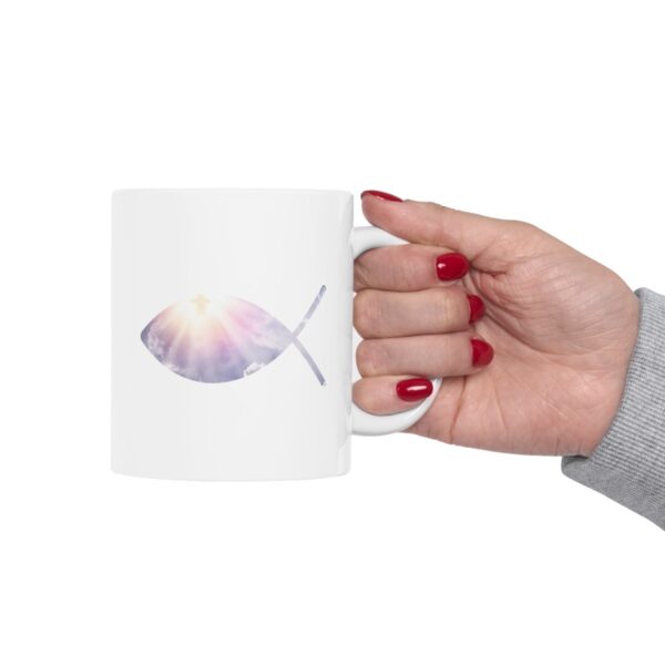 Christian Fish with Jesus in the Clouds 11 oz. Coffee Mug - Image 8