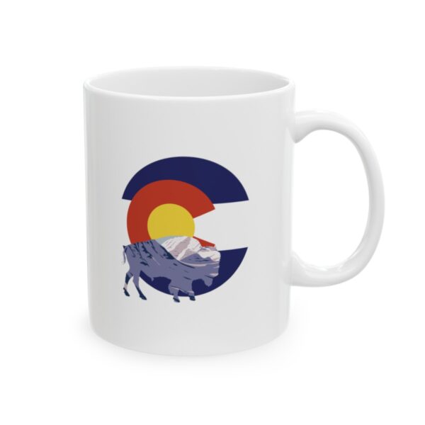 Introducing our Buffalo Silhouette Colorado Mountain View 11 oz. Coffee Mug, - Image 4