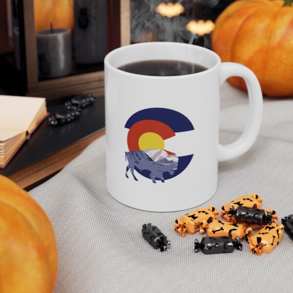 Introducing our Buffalo Silhouette Colorado Mountain View 11 oz. Coffee Mug, - Image 7