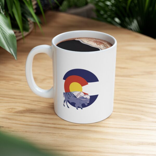 Introducing our Buffalo Silhouette Colorado Mountain View 11 oz. Coffee Mug, - Image 9
