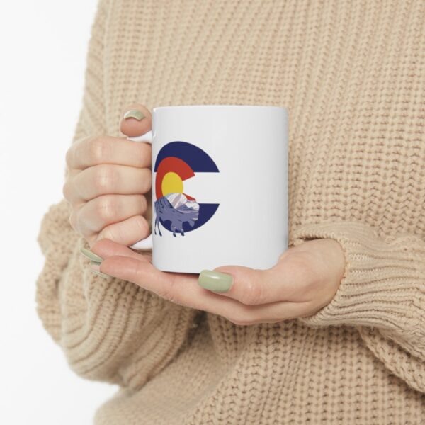Introducing our Buffalo Silhouette Colorado Mountain View 11 oz. Coffee Mug, - Image 11