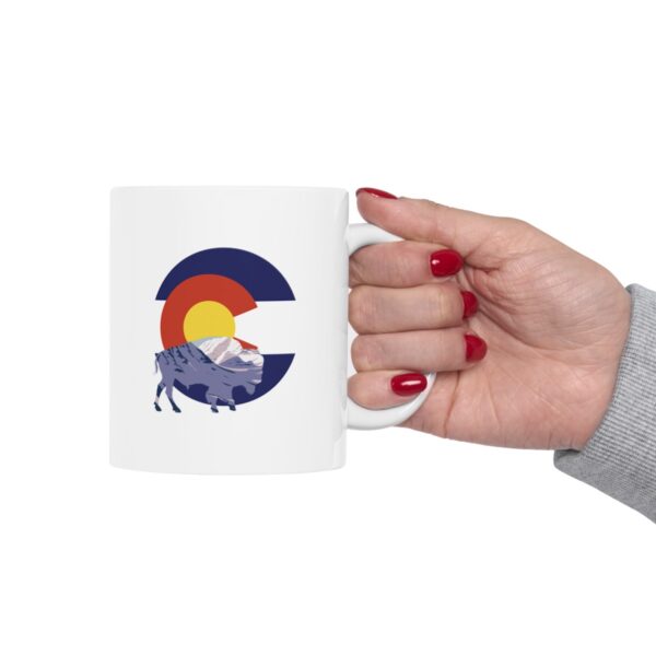 Introducing our Buffalo Silhouette Colorado Mountain View 11 oz. Coffee Mug, - Image 13